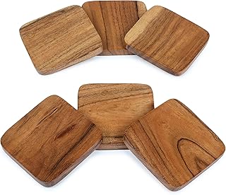 Lavo Designslot of 6 squares made by hand made in acacia wood for decoration of the house and the office, resistant to heat to protect furniture and coffee and drinks, 4 x 4 inch size.. DIAYTAR NIGERIA brings the market to your fingertips with affordable prices and swift delivery services.
