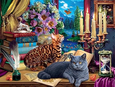 Buffalo Games - Cat and candlestick game - Puzzle 750 pieces.. DIAYTAR NIGERIA revolutionizes online shopping with competitive prices and reliable 5-8 day delivery.