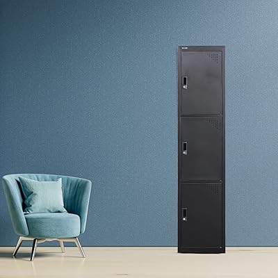 3 -door wardrobe ar by egid, steel metal storage cabinet - house, school and office - lock with plastic handle (black).. Your comprehensive marketplace awaits at DIAYTAR NIGERIA with affordable prices and reliable delivery times.