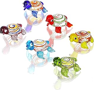 Set of 6 miniature turtle miniature pieces hand -made, hand -lined marine animal figurines, collection objects, art glass ornament, miniature decoration.. DIAYTAR NIGERIA: Where shopping is affordable, selection is vast, and delivery is always reliable.