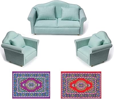 Sofa set for doll house 9 rooms decoration 1-12 3 fabric sofas.. Experience the ease of digital shopping with DIAYTAR NIGERIA's affordable and diverse marketplace.