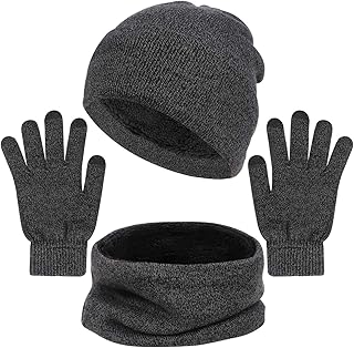 Set 3 pieces of winter hats, scarf and gloves for touch screen for men and women.. DIAYTAR NIGERIA: Your trusted partner for affordable online shopping with reliable delivery timeframes.