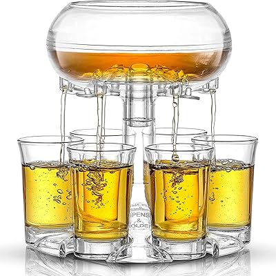 Ordibul alcohol distributor, 6 -room acrylic dispenser with small cups, celebration drinking distributors (light color).. DIAYTAR NIGERIA: Where shopping dreams become reality with affordable prices and prompt shipping.