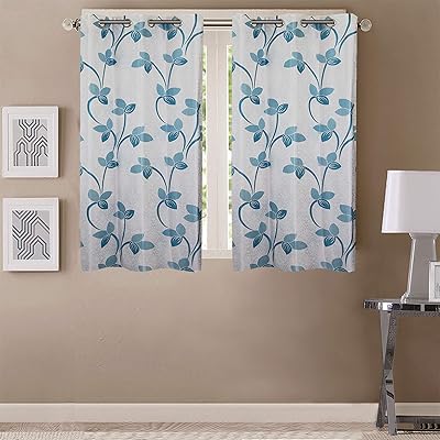 Polyester flower curtain queensliving 5 feet blue blue sky package of 2.. DIAYTAR NIGERIA: Bringing quality products to your doorstep at prices that won't break the bank.