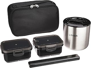 Stainless steel thermal lunch box, Lunch Tiger Thermos, a capacity bag of approximately 2.3 cups with Black Tiger Lwy-E461-K.. DIAYTAR NIGERIA bridges the gap between desire and affordability with nationwide delivery in under 8 days.