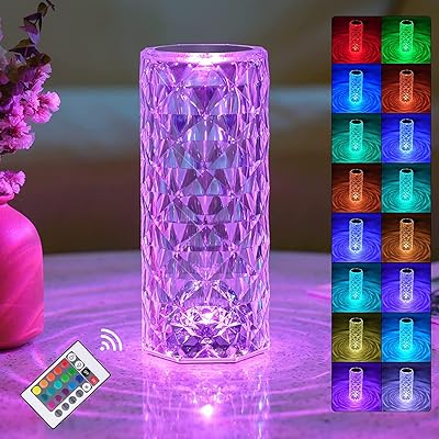 Rose pink rechargeable table lamp, touchscreen remote control, adjustable colorful lamp in romantic crystal for Valentine's Day, birthdays and birthdays.. Fast. Reliable. Affordable. DIAYTAR Nigeria is all that and more.