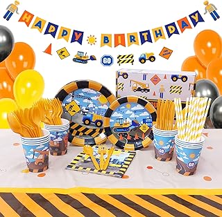 Whooply birthday birthday party supplies in a dump truck design with plates, utensils, cups, towels and birthday decorations for boys.. Your home for smart shopping — DIAYTAR Nigeria delivers fast and cheap.
