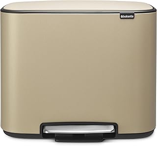 Brababantia Pedal bin 23 liters steel, metallic gold, 11 + 23 liters 121548.. From fashion trends to home essentials — find it on DIAYTAR Nigeria.