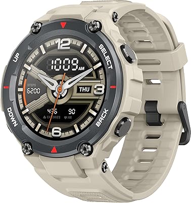Intelligent Amazefit T-Rex watch, standard military touch screen, GPS, 20-day autonomy, 1.3-inch AMOLED KAKI waterproof.. From checkout to your doorstep in less than a week — DIAYTAR Nigeria.