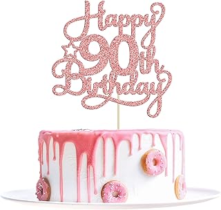 1 90th anniversary cake decoration piece with pink gold glitter, 90th anniversary cake decoration, choice of cakes for 90th birthday celebration, 90th anniversary cake decoration supplies.. Discover the convenience of DIAYTAR NIGERIA's vast e-commerce platform with delivery in just 5-8 days.