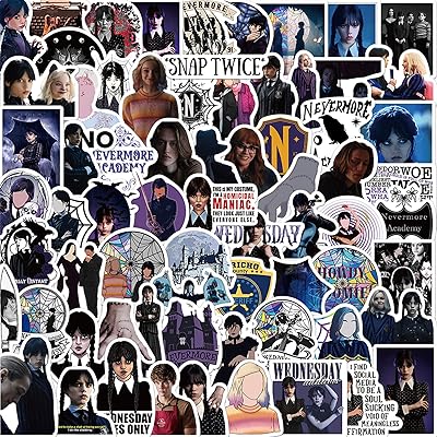 Pack of 70 stickers Wednesday Addams Aesthetic Vinyl TV show.. DIAYTAR NIGERIA: Where every Nigerian finds what they need at prices they can afford, delivered promptly.