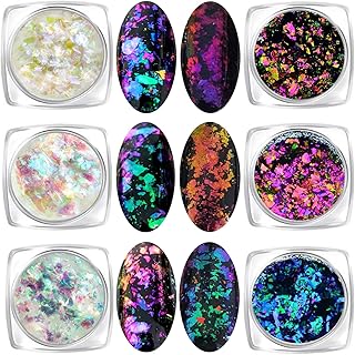 Set of 6 iridescent glitter nail polish (Mixed chameleon).. DIAYTAR NIGERIA makes every shopping desire a reality with affordable prices and delivery in 5-8 days.