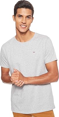 T-shirt for men in original jersey by Tommy Hilfiger.. DIAYTAR NIGERIA: Where every search leads to affordable products delivered promptly across Nigeria.
