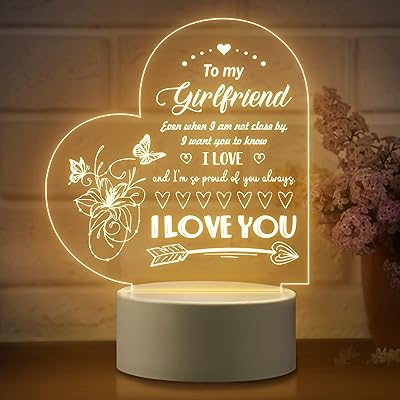 Gifts from girlfriend from boyfriend, birthday gifts for girlfriend, night light, girlfriend for birthday, valentine's day, birthday, Christmas - acrylic bedside lamp for girlfriend.. With DIAYTAR Nigeria, shopping online is easy, affordable, and fast.