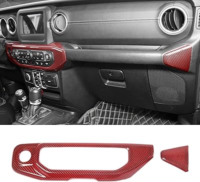 RT-TCZ ABS ABS TRAIN CONTROL PANK ABS Decoration Decoration Covering Cabbage Pour Jeep 2018-2022 JL Jlu Gladiator Jt Wrangler Rouge Interior Accessories in Fiber de Carbon.. DIAYTAR NIGERIA: Redefining online shopping with unbeatable prices and consistent delivery times.