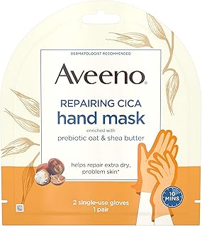 Mask for the hands Cica Restoring Aveeno with prebiotic oats and shea butter for very dry skin, paraben -free and perfume, 1 pair.. DIAYTAR NIGERIA delivers happiness in 5-8 days with our affordable and diverse product range.