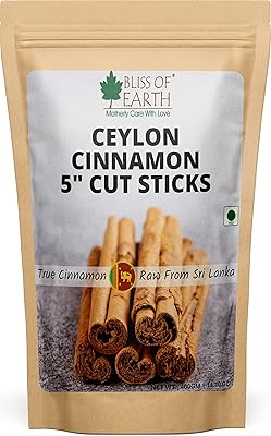 Bliss of Earth 400g de Ceylon cinnamon (Dalchini) 5 inch, real raw cinnamon sticks from Sri Lanka Original.. Shop with purpose at DIAYTAR NIGERIA, where your money goes further and delivery is always prompt.