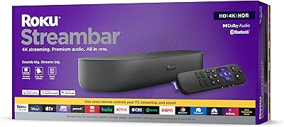 Multimedia player Roku Streambar 4K/HDR/HDR Premium Audio and Streaming, all-in-one, includes the audio remote control Roku released in 2020.. DIAYTAR NIGERIA: Creating access to affordable products for every Nigerian with our swift delivery service.