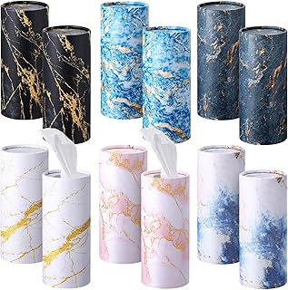 12 parts of disposable car towels circular cylindrical printed for travel and car clerk (marble motif).. DIAYTAR NIGERIA: Your partner in affordable online retail with reliable shipping across Nigeria.