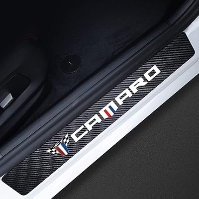 4 pieces Protector of door threshold Camaro adhesive 4D decoration in carbon fiber protector of the gateway to the gateway for Camaro (for Camaro).. DIAYTAR NIGERIA: Where affordability meets reliability with thousands of products delivered promptly.