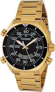 Citizen wristwatch, analog and digital, model JM5472 52E, gold color, suitable for men, gold.. Find more for less — only on DIAYTAR Nigeria.
