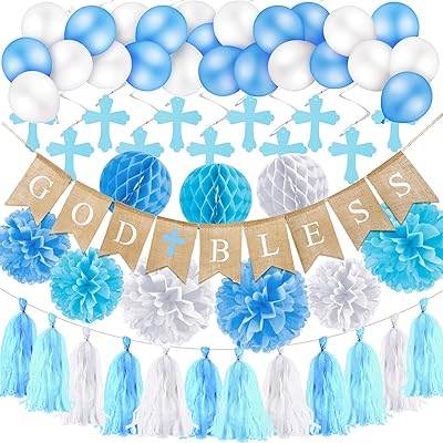 58 pieces baptism decorations for first boy first communion banner led paper communion.. Get more, save more — only on DIAYTAR Nigeria.
