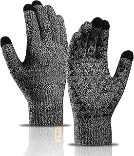 2 pairs of knitted winter gloves, hot for fingers for men and women with improved touch screen - non -slip gloves doubled in fleece for winter outdoor sports, 21 x 11 cm.. Shop with ease at DIAYTAR NIGERIA and enjoy our extensive product range delivered at affordable rates.