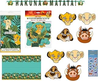 The lion's birthday party decoration kit includes an articulated banner, a tablecloth and paper masks.. Experience the convenience of online shopping with DIAYTAR NIGERIA's reliable 5-8 day delivery service.