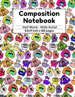 Composition notebook: for children - half virgin - broad -line stories book paper | Writing and drawing journal for students from 3rd to 5th year | Bright white monster design.. Embrace a new era of online shopping with DIAYTAR NIGERIA's extensive range and budget-friendly prices.
