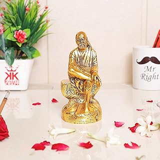 KRIDAYKRAFT SHIRDI SAI BABA IDOL Metal statue for car dashboard and decorative home office Saibaba Idol Murti, religious gift article, models, business gift... DIAYTAR NIGERIA: Nigeria's answer to affordable online shopping with reliable 5-8 day delivery guarantee.