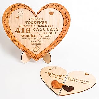 Stuvinity wooden gifts for 8th birthday for him - commemorative gift for husband and wife, happy 8th anniversary for couples, 8 years of wedding, wooden -shaped wooden plate.. Experience the future of online shopping with DIAYTAR NIGERIA's extensive product range and competitive pricing.