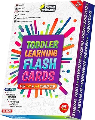 Large non-heartily and waterproof alphabet flash cards for toddlers from 2 to 4 years old and 1 to 2 years old | 150 images | Learn the colors of ABC, the shapes, the numbers, the words in sight, the animals and the parts of the body | 75 cards by Kinder Scholars.. Experience retail therapy without the financial stress at DIAYTAR NIGERIA's affordable e-commerce platform.