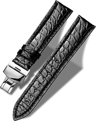 Alligator leather spare watch strap with deploying loop, alligator leather bracelet from 18 mm to 24 mm for men and women, leather.. Experience shopping without limits at DIAYTAR NIGERIA, where affordability meets convenience in just days.