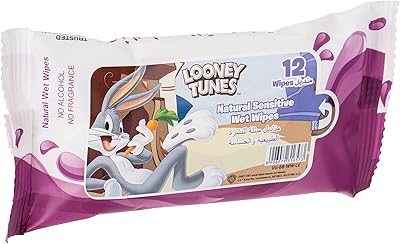 Looney Tunes sensitive natural wipes, 12 sheets, (120 wipes), pack of 10.. Enjoy stress-free shopping with affordable prices on DIAYTAR Nigeria.
