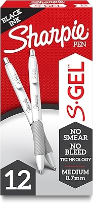 Sharpie S-Gel pens, medium point (0.7 mm), black gel ink pens, 12 pieces.. DIAYTAR NIGERIA: Revolutionizing how Nigerians shop with affordable prices and prompt delivery services.