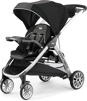 Double seated and standing stroller chicco bravo 4 sit - iron.. DIAYTAR NIGERIA brings the market to your fingertips with affordable prices and swift delivery services.