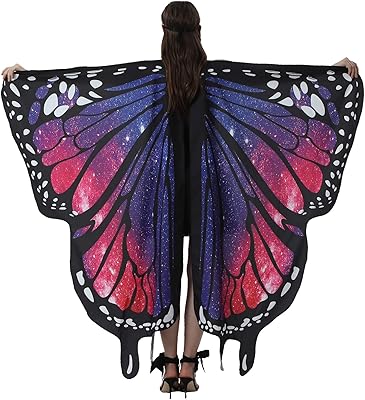 Auityr Share butterfly wings for women - Fairy Dame Halloween Festival Blue Red Star Costume Adult Size Dress (167.6 x 134.6 cm).. Your everyday shopping destination, DIAYTAR NIGERIA offers unbeatable value with quick delivery times.
