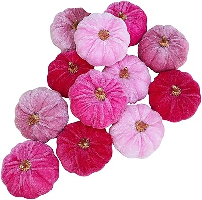 Winlyn 12 pieces with small artificial pumps in pink velvet, decorative pumpkin in fabric, 3 "foam pumpkin pumpkins, wedding, prenatal party, halloween, Thanksgiving, table center, fireplace, farm decoration.. Transform your online shopping experience with DIAYTAR NIGERIA's affordable and diverse marketplace.