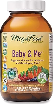 Megafood - Baby & Me, Prenatal and postnatal support for the mother and the baby with folic acid, 120 tablets (FFP).. DIAYTAR NIGERIA: Your trusted e-commerce partner with extensive product choices and affordable delivery.