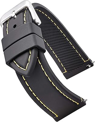 Waterproof, soft and smooth silicone sports watch bracelet, with fast alpine clearance - Black flexible rubber watch strap with multicolored seams 18 mm, 20 mm, 22 mm, 24 mm.. Shop with purpose at DIAYTAR NIGERIA and receive your purchases at unbeatable prices within the week.