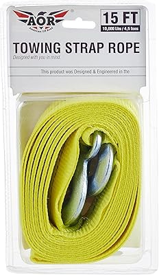 AOR yellow towing rope with safety hook 10,000 pounds, yellow strap 2 "x 13 '.. DIAYTAR NIGERIA: Where shopping is affordable, selection is vast, and delivery is always reliable.