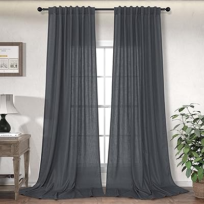 Dark gray curtains 96 inches long for the living room 2 panels with tab.. DIAYTAR NIGERIA: Where smart shoppers find everything they need at prices they can afford.