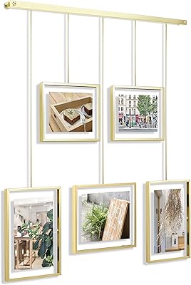 Set of mini settings Adjustable photo of style gallery Umbra, bonding display frame of 5 print photos, art and more (can contain 2 photos of 4 x 6 in and 3 photos of 5 x 7 in), standard size, brass color.. Shop the future with DIAYTAR NIGERIA - thousands of products, unbeatable prices, delivery within a week.
