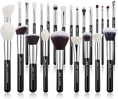 Jessup 25 pieces Set of professional makeup brushes Cosmetic brand Fathermark Fond with Lipsticks Lipsticks with natural synthetic hair brushes (black/silver) T175.. Discover why millions choose DIAYTAR for affordable online shopping with delivery in just 5-8 days.