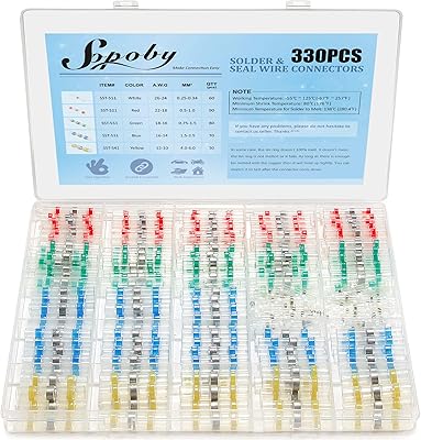 Sopoby 330 Pieces of welding wire connectors kit, waterproof welding end connectors, electric wire terminals for cars, boats, trucks (5 colors/5 sizes).. DIAYTAR NIGERIA connects Nigerians with quality products at affordable prices, delivered in 5-8 days nationwide.