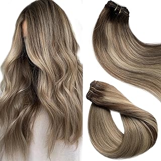 Smooth 24 -inch sewing human hair weaving in shade -shaped human hair extensions, human hair frame extensions, brown to white brown roots with discolored blonde 120 grams.. From checkout to your doorstep in less than a week — DIAYTAR Nigeria.