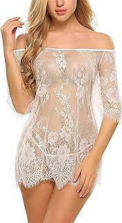Nuital shirt for women, mini lace lingerie, sexy lace lingerie, erotic lingerie, Boudoir nightgown, Exotic bridal lingerie, Night shirt in transparent mesh (white, l), white, l.. Shop anytime, receive on time — only with DIAYTAR Nigeria.