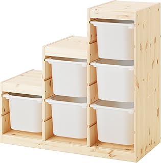 Ikea TroFast storage combination, 94x44x91 cm, broken white/white pine.. DIAYTAR NIGERIA: Redefining e-commerce with affordable prices and reliable nationwide shipping.