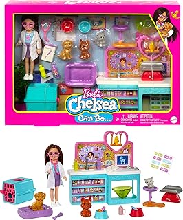 Barbie Chelsea Vet Doll Brunette Chelsea 4 figurines.. DIAYTAR NIGERIA combines extensive product options with budget-friendly prices, delivered in 5-8 days.