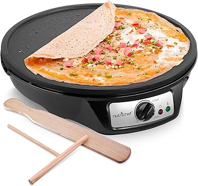 Removable electric crêpière - Non -stick grid easy to clean, adjustable temperature control of 12 ", wooden spatula and butter willer included.. Shop smarter, not harder with DIAYTAR NIGERIA - thousands of products at your fingertips with affordable delivery.